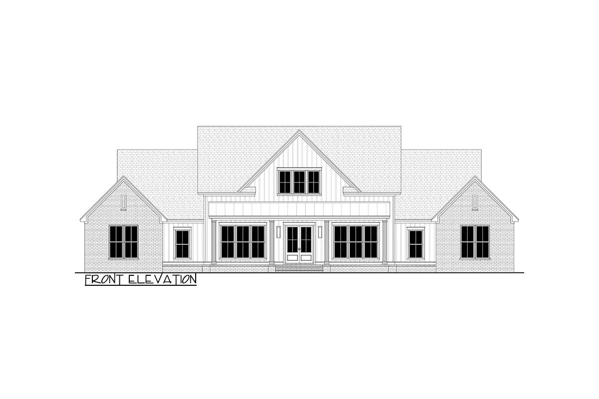4-Bed Modern Farmhouse Plan with Home Office and Outdoor Kitchen - Image 10