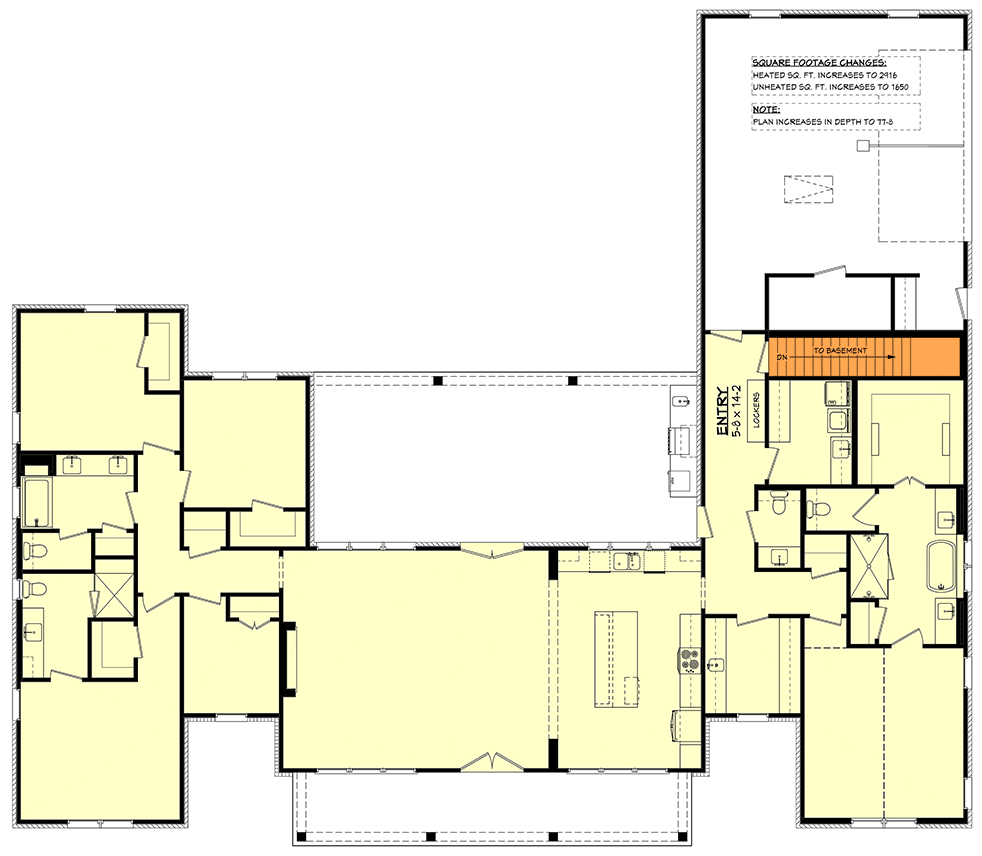 4-Bed Modern Farmhouse Plan with Home Office and Outdoor Kitchen - Image 9