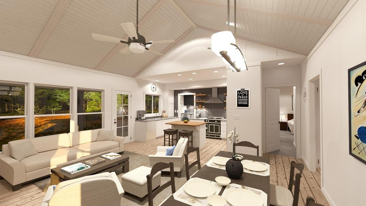 2-Bed Country Cabin with Vaulted Open Floor Plan - 1275 Sq Ft - Image 3